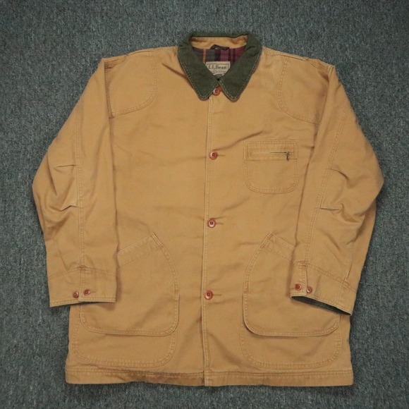 L.L. Bean Other - LL Bean Jacket Mens Extra Large Brown Corduroy Collar Lined Chore‎ Barn VTG XL